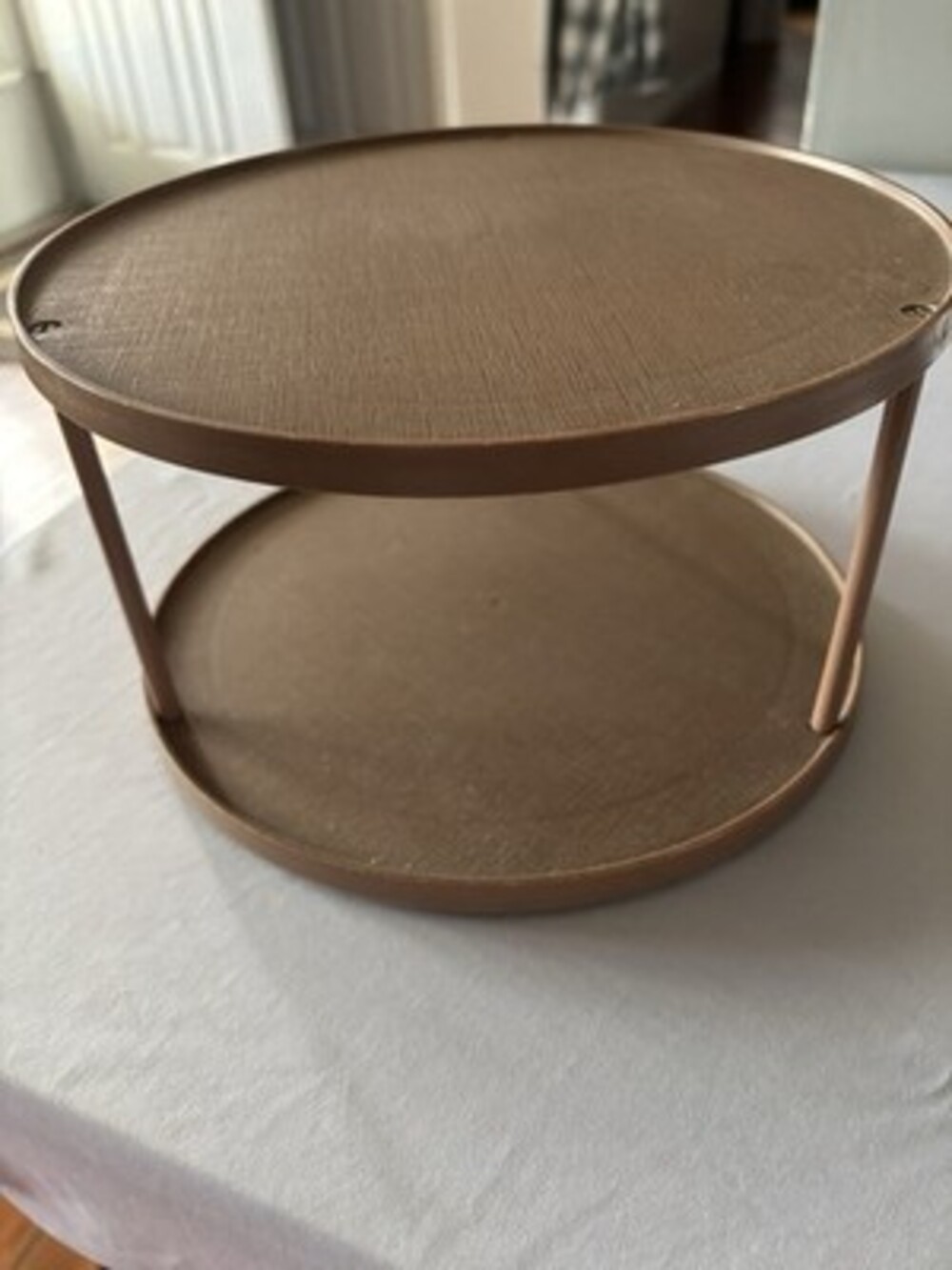 Vintage Rubbermaid Lazy Susan Rotating Organizer Brown Kitchen Turntable